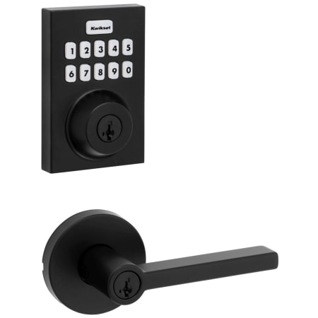 A large image of the Kwikset 740HFLRDT-620CNTZW700-S Matte Black