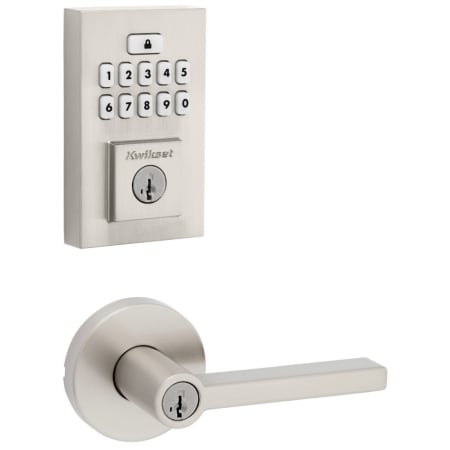 A large image of the Kwikset 740HFLRDT-9260CNT-S Satin Nickel