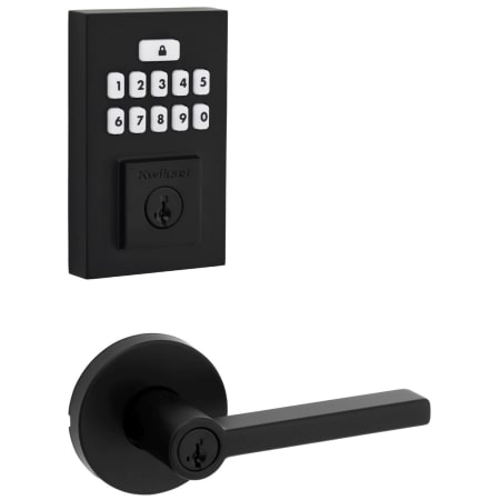 A large image of the Kwikset 740HFLRDT-9260CNT-S Matte Black