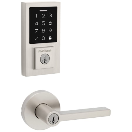 A large image of the Kwikset 740HFLRDT-9270CNT-S Satin Nickel