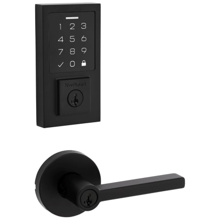 A large image of the Kwikset 740HFLRDT-9270CNT-S Matte Black