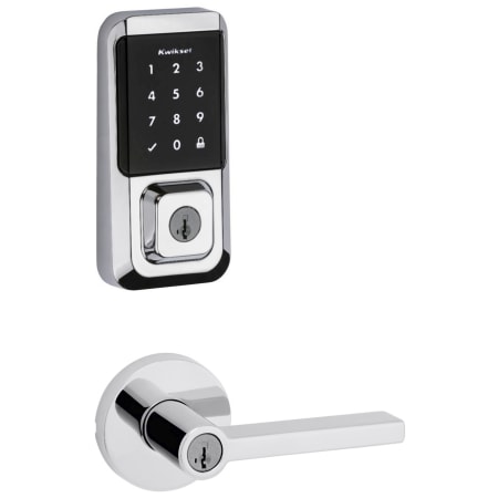 A large image of the Kwikset 740HFLRDT-939WIFITSCR-S Polished Chrome