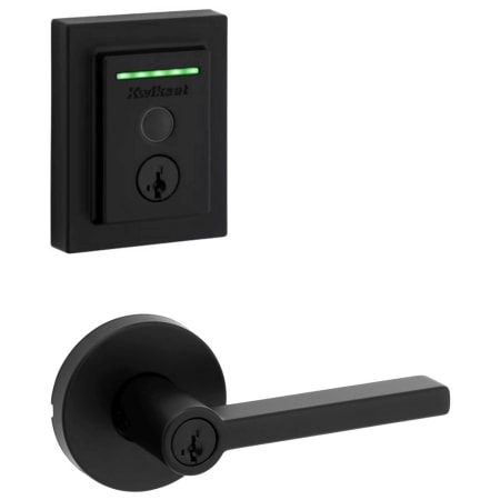 A large image of the Kwikset 740HFLRDT-959CNTFPRT-S Matte Black