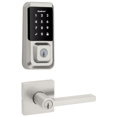 A large image of the Kwikset 740HFLSQT-939WIFITSCR-S Satin Nickel