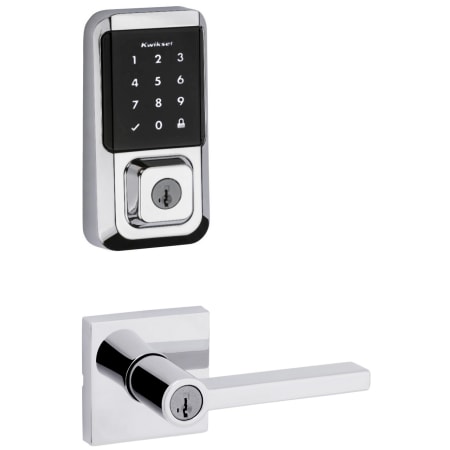 A large image of the Kwikset 740HFLSQT-939WIFITSCR-S Polished Chrome