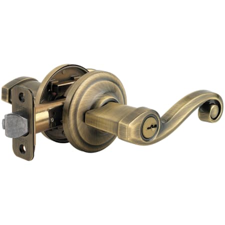 A large image of the Kwikset 740LL Antique Brass
