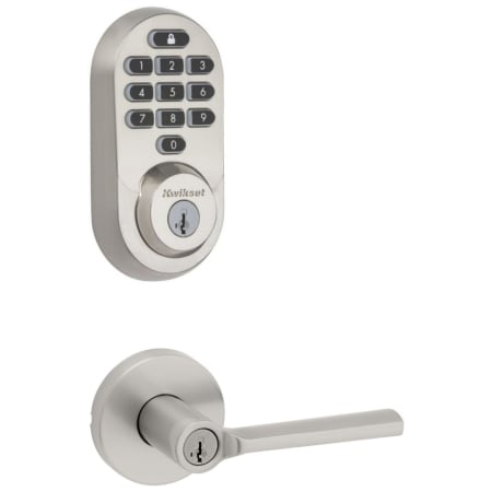 A large image of the Kwikset 740LSLRDT-938WIFIKYPD-S Satin Nickel