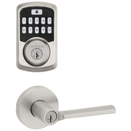 A large image of the Kwikset 740LSLRDT-942BLE-S Satin Nickel