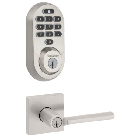 A large image of the Kwikset 740LSLSQT-938WIFIKYPD-S Satin Nickel