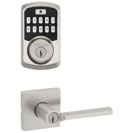 A large image of the Kwikset 740LSLSQT-942BLE-S Satin Nickel