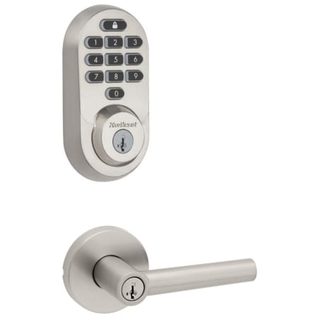 A large image of the Kwikset 740MILRDT-938WIFIKYPD-S Satin Nickel