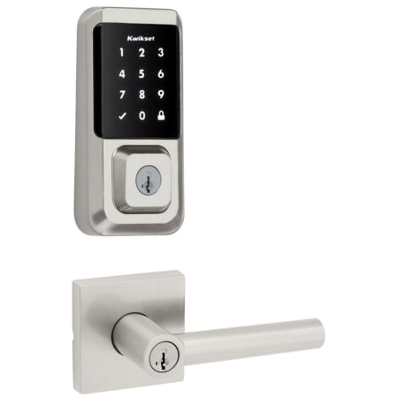 A large image of the Kwikset 740MILSQT-939WIFITSCR-S Satin Nickel