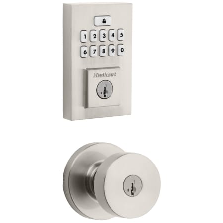 A large image of the Kwikset 740PSKRDT-9260CNT-S Satin Nickel