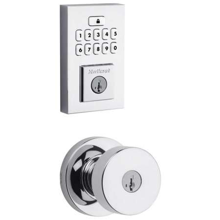 A large image of the Kwikset 740PSKRDT-9260CNT-S Polished Chrome