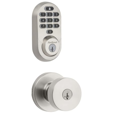 A large image of the Kwikset 740PSKRDT-938WIFIKYPD-S Satin Nickel