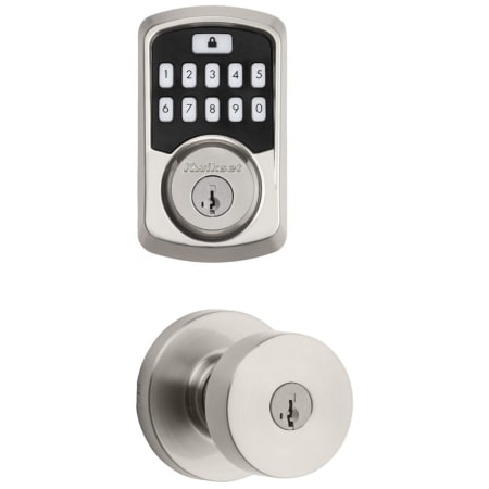 A large image of the Kwikset 740PSKRDT-942BLE-S Satin Nickel
