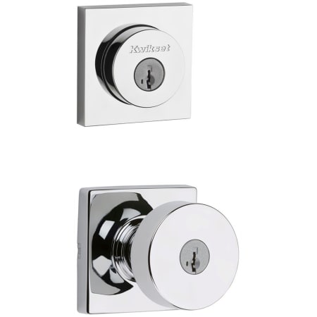 A large image of the Kwikset 740PSKSQT-158SQT-S Polished Chrome