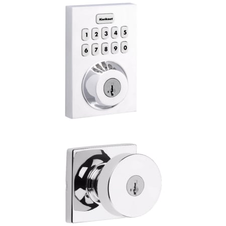 A large image of the Kwikset 740PSKSQT-620CNTZW700-S Polished Chrome