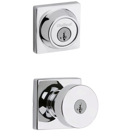 A large image of the Kwikset 740PSKSQT-660SQT-S Polished Chrome