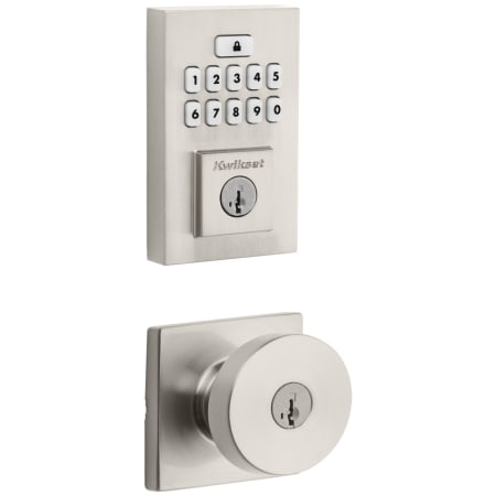 A large image of the Kwikset 740PSKSQT-9260CNT-S Satin Nickel