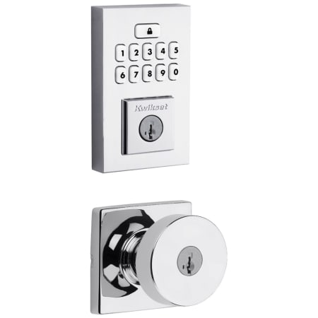 A large image of the Kwikset 740PSKSQT-9260CNT-S Polished Chrome