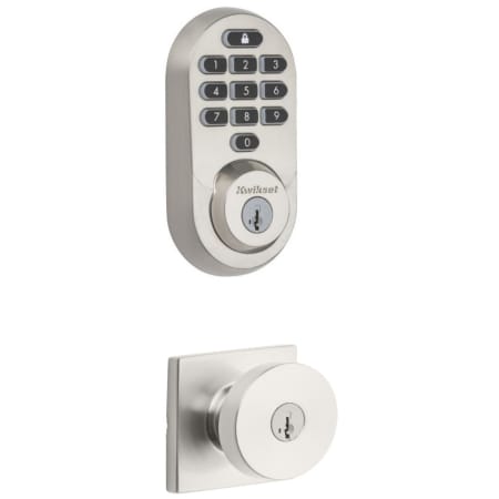 A large image of the Kwikset 740PSKSQT-938WIFIKYPD-S Satin Nickel