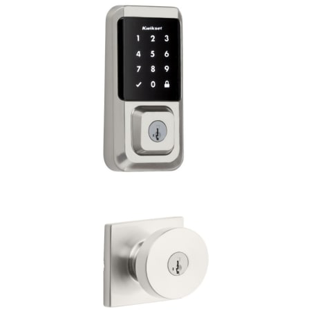 A large image of the Kwikset 740PSKSQT-939WIFITSCR-S Satin Nickel