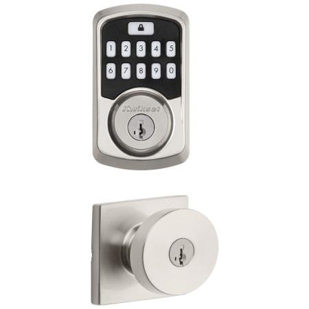 A large image of the Kwikset 740PSKSQT-942BLE-S Satin Nickel