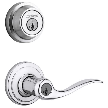 A large image of the Kwikset 740TNL-660RDT-S Polished Chrome