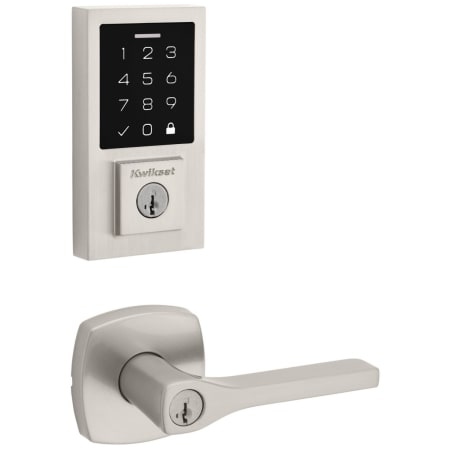 A large image of the Kwikset 740TPLMDT-9270CNT-S Satin Nickel