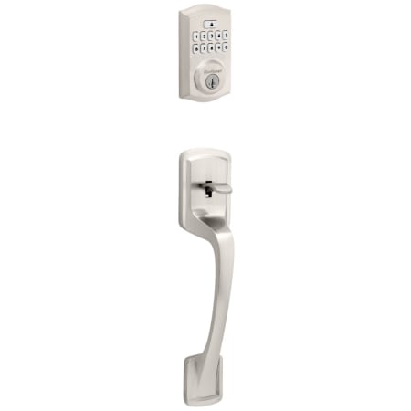 A large image of the Kwikset 814PGH-9260TRL-S Satin Nickel
