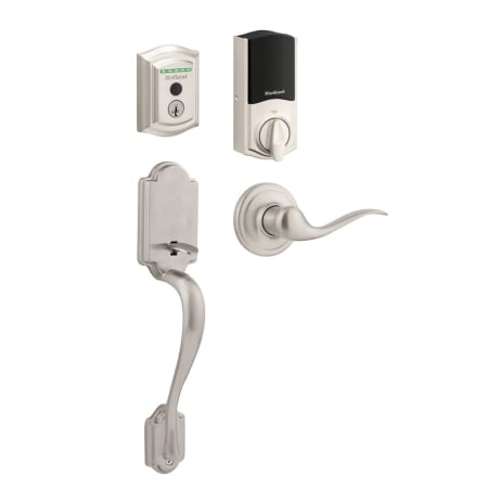 A large image of the Kwikset 815ANTNLLH-959TRLFPRT-S Satin Nickel