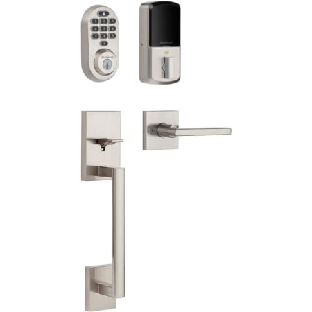 A large image of the Kwikset 815SCEHFL-938WIFIKYPD-S Satin Nickel