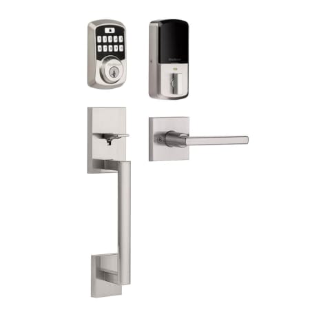A large image of the Kwikset 815SCEHFL-942BLE-S Satin Nickel