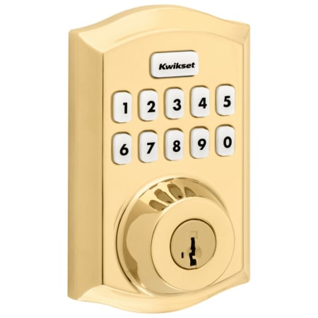 A large image of the Kwikset 620TRL-ZW Lifetime Polished Brass
