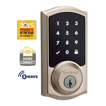 A large image of the Kwikset 916TRL-ZW Satin Nickel