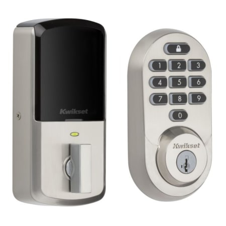 A large image of the Kwikset 938WIFIKYPD-S Satin Nickel