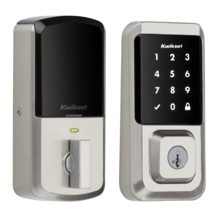 A large image of the Kwikset 939WIFITSCR-S Satin Nickel