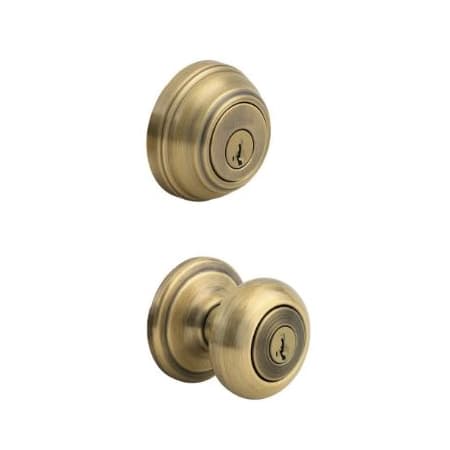 A large image of the Kwikset CP991J Antique Brass