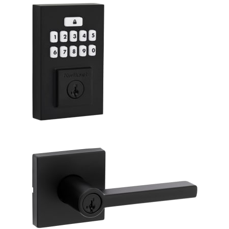 A large image of the Kwikset 740HFLSQT-9260CNT-S Matte Black