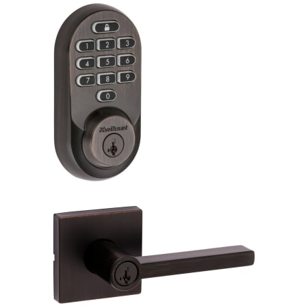 A large image of the Kwikset 740HFLSQT-938WIFIKYPD-S Venetian Bronze