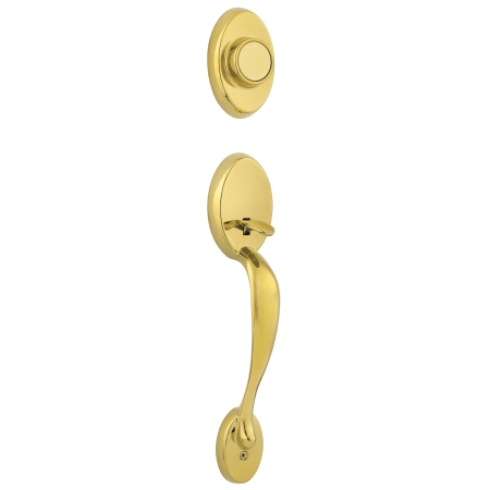 A large image of the Kwikset 802CE-LIP Lifetime Polished Brass