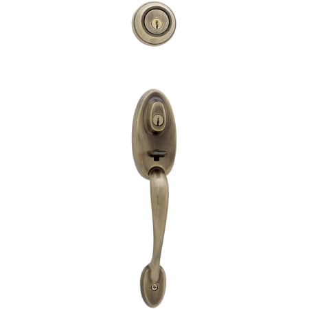 A large image of the Kwikset 555GN-LIP Antique Brass