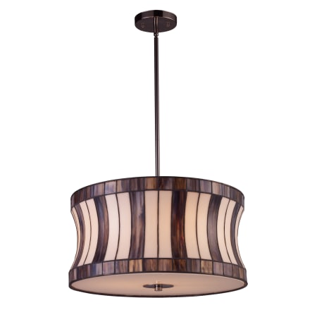 A large image of the Landmark Lighting 72043 Black Chrome With Tiffany Glass