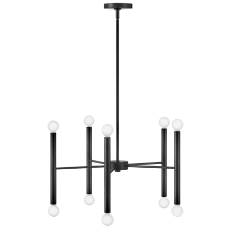 A large image of the Lark 83198 Chandelier with Canopy - BK