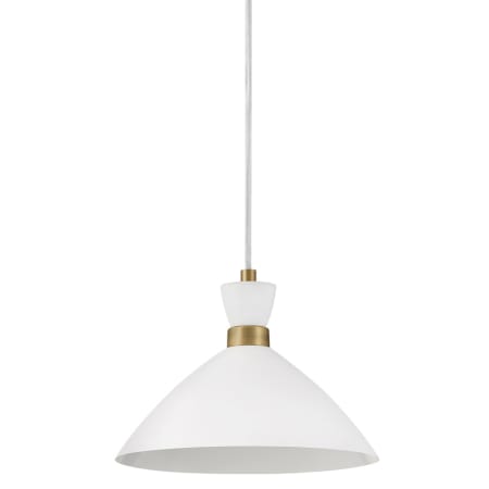 A large image of the Lark 83257 Matte White / Heritage Brass