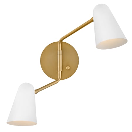 A large image of the Lark 83542 Lacquered Brass / Matte White