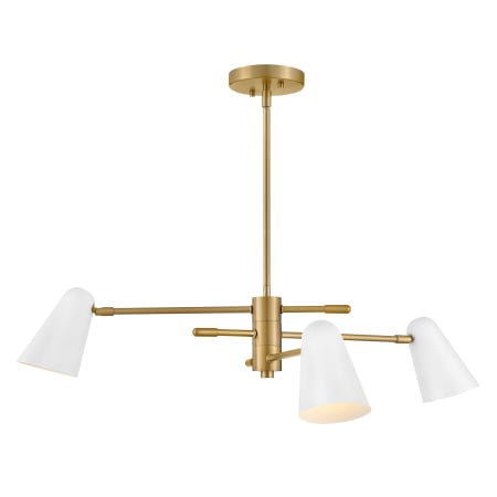 A large image of the Lark 83543 Lacquered Brass / Matte White