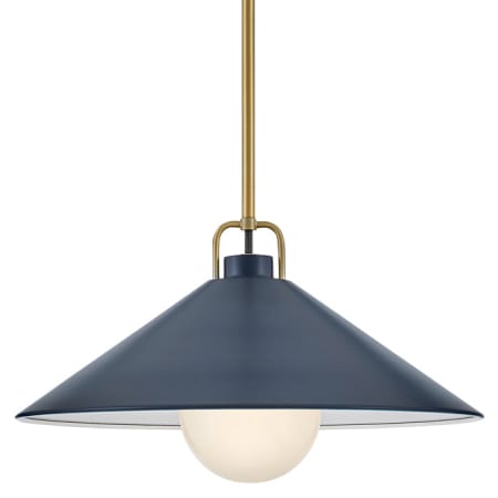 A large image of the Lark 84437 Lacquered Brass / Matte Navy
