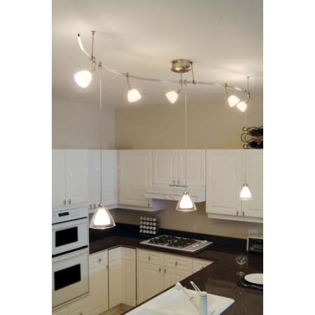 LBL Lighting FUSIONKITSC8CV Satin Nickel Monorail Soft Curve Monorail Kit -  LightingDirect.com